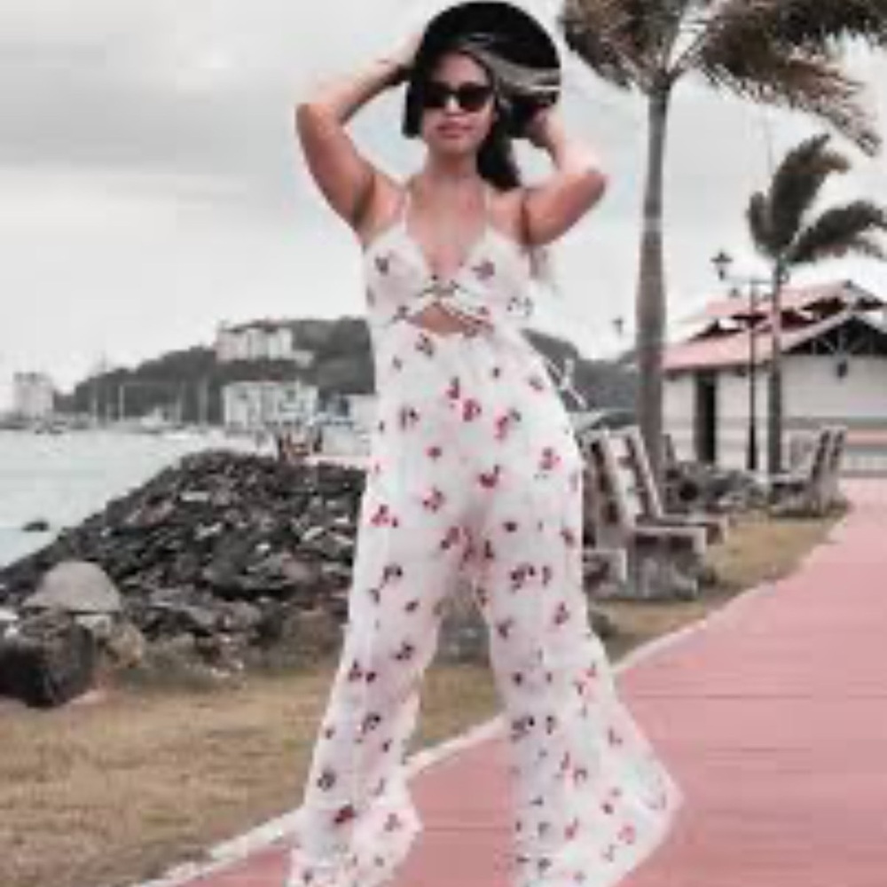 Floral Maxi Skirt with Red Roses